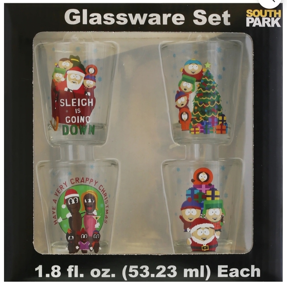 South Park Christmas Mini Glass Set, 1.5 oz, 4 Piece